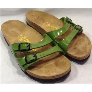 BIRKENSTOCK Ibiza Size 6 Green Patent Sandals